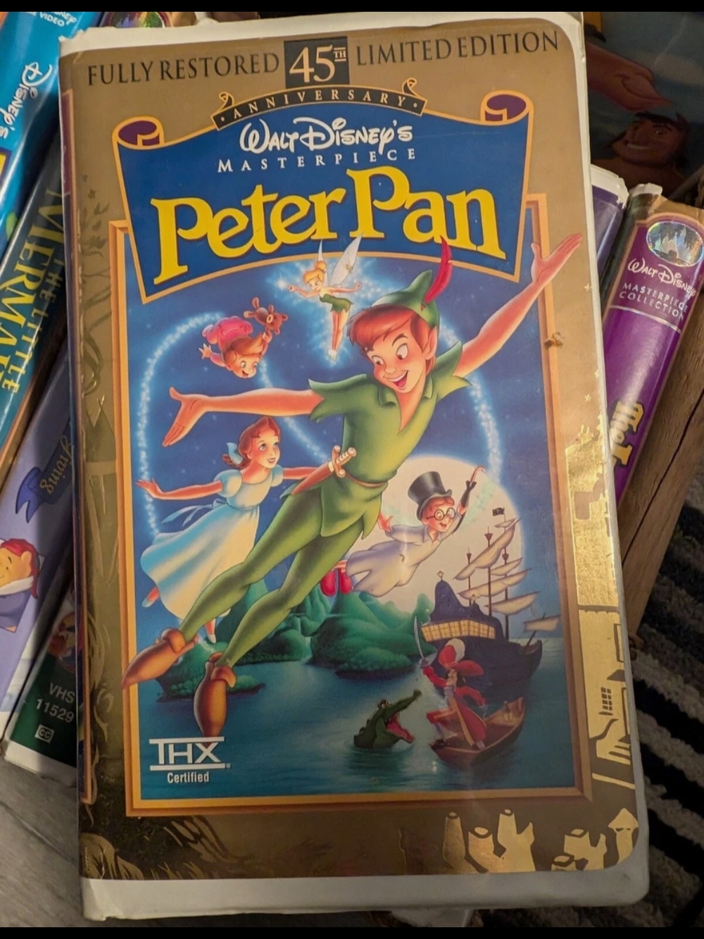 Walt Disney's Peter Pan 45th Anniversary VHS - Blue & Gold Cover